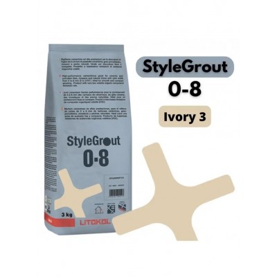 Цементна фуга Litokol StyleGrout 0-8 (Ivory 3) 3 кг (SG08IVR30063)